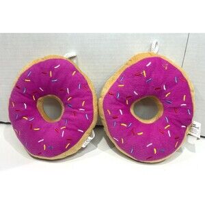 Universal Studios THE SIMPSONS Pink Sprinkle Donut 15” Plush Pillow SET OF 2